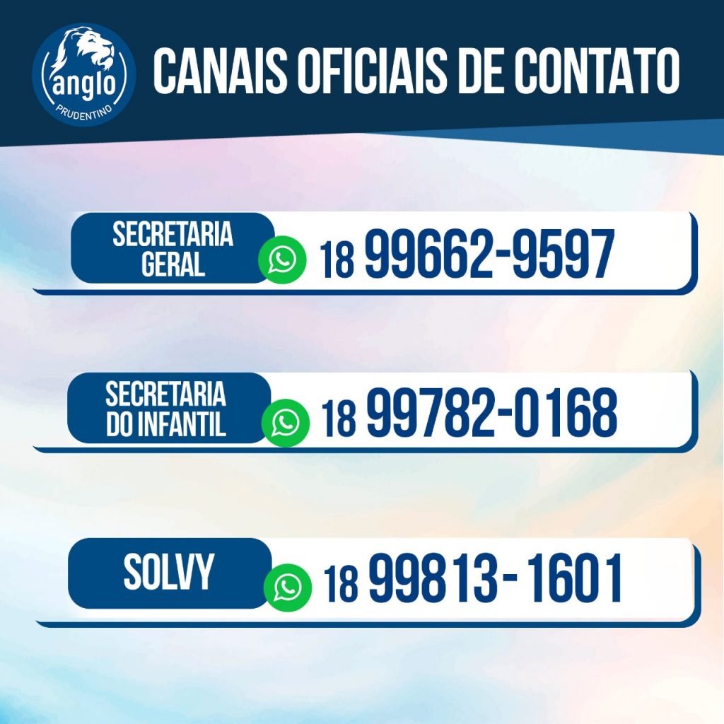 Nossos Números De Contato No Whatsapp Colégio Anglo Prudentino 2208